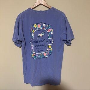 Blue and Floral Oversized T-Shirt